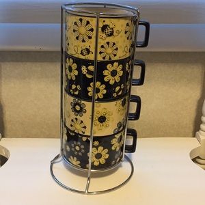 ceramic collection Bee happy stacked mugs/holder